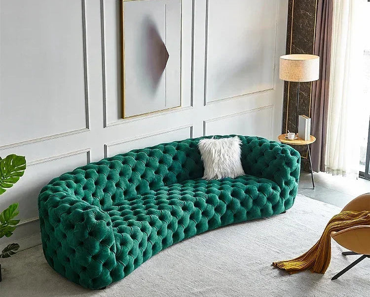 American Light Luxury Pull Buckle Large Apartment Designer Living Room Villa Creative Curved Sofa