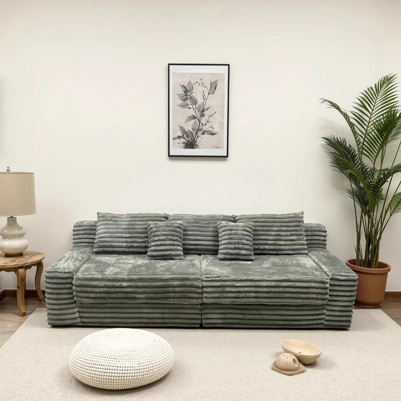 Straight Row Compressed Sofa Living Room Bedroom Cloth Art Modern Folding Sofa Bed Multifunctional Lazy Sponge Lounges Furniture