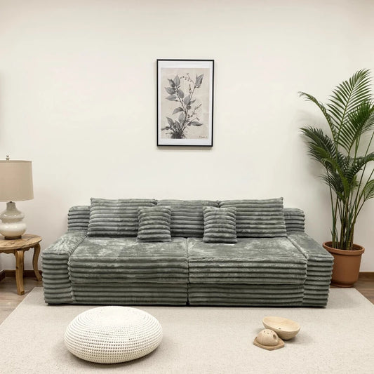 Straight Row Compressed Sofa Living Room Bedroom Cloth Art Modern Folding Sofa Bed Multifunctional Lazy Sponge Lounges Furniture