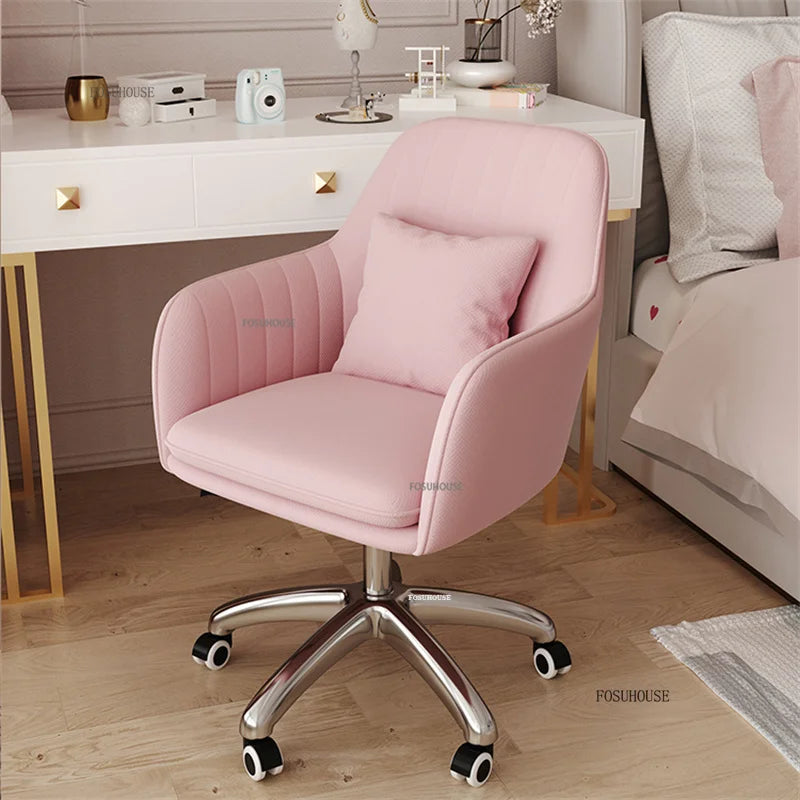 Comfortable Back Lift Swivel computer Chair for Office Furniture Leisure Creative pink gaming chair Modern pink Office Chairs Z