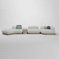 Modern Curved Fabric Sofa – Luxury Modular Sectional Couch, High-End Round Arc Combination for Villa or Living Room