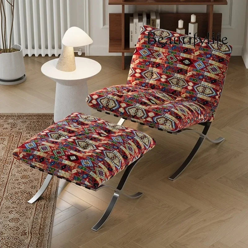 LL Stainless Steel Relaxing Chair Sturdy and Durable Single-person Sofa Chair Modern Leisure Chair Luxury Living Room Furniture