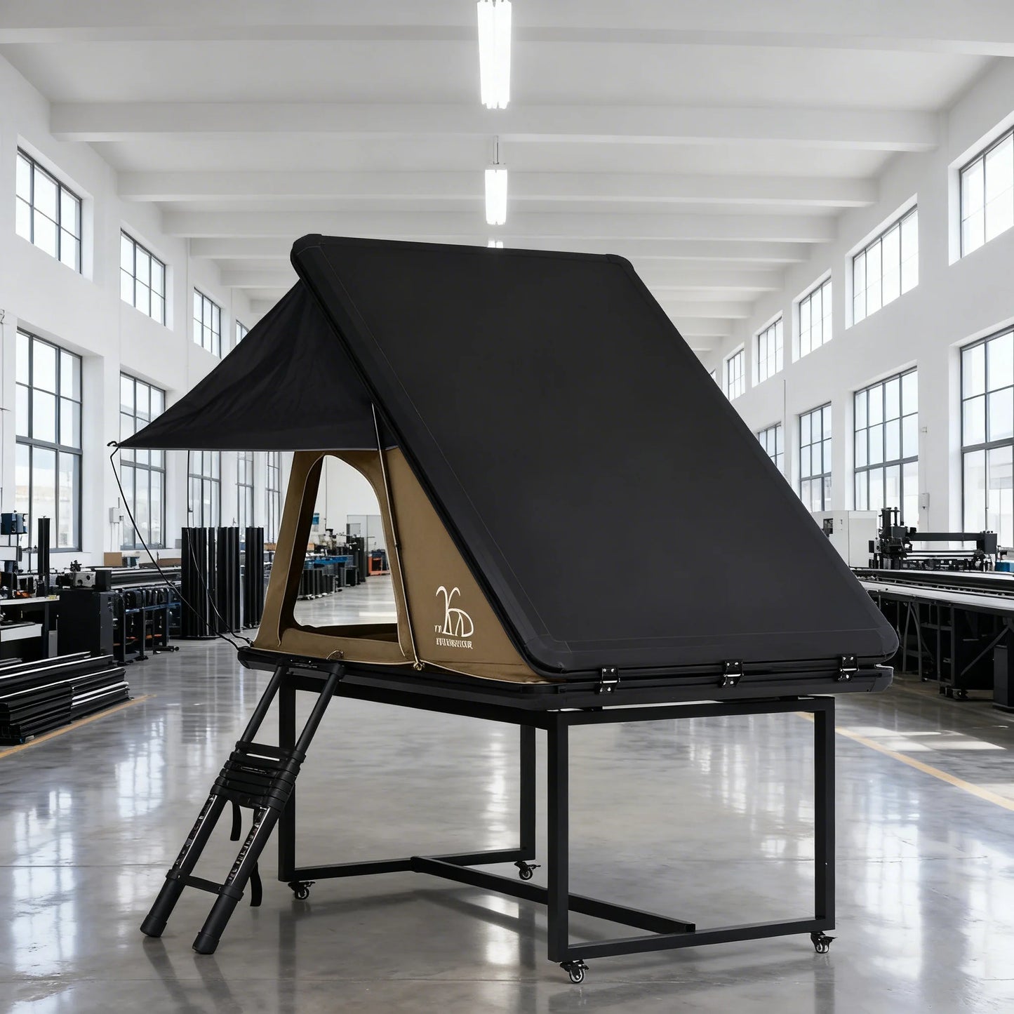 YOUNGHUNTER Aluminum Triangle SUV Pop-Up Roof Top Tent With Canvas Fabric Off-Roading Tent for SUVs