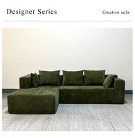 l-shaped cloudy sectional sofa for living room - pre-assembled, modular design with plush comfort and deep seating