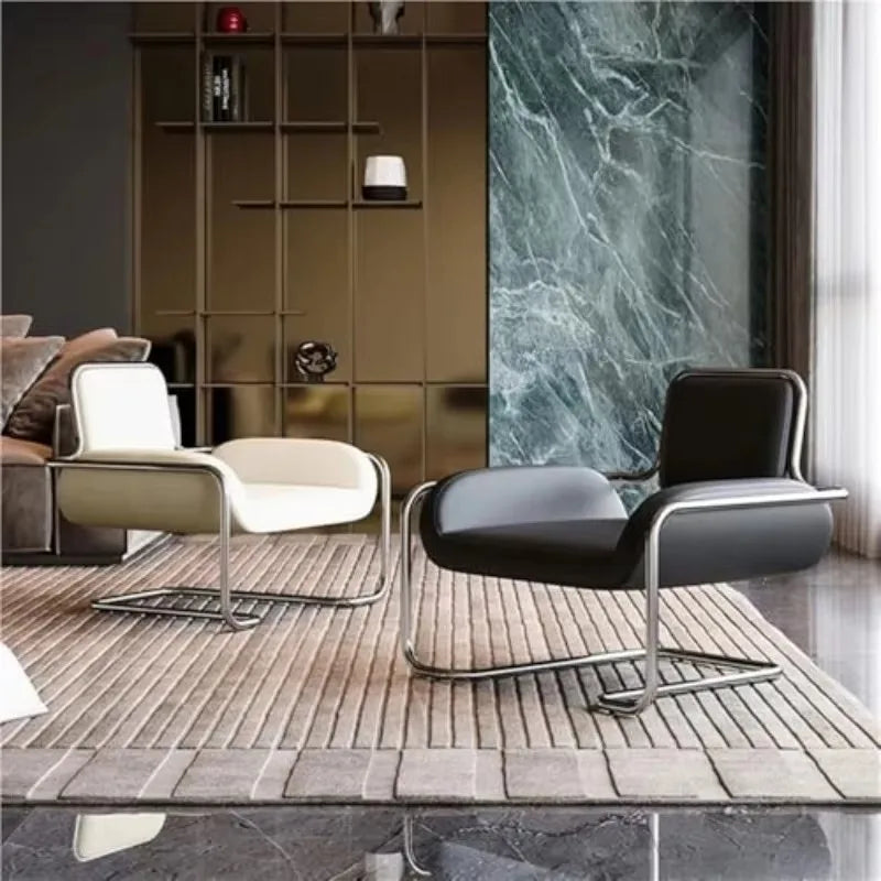 Hestora Ergonomic Lobby Chair PU Leather Office Waiting Room Seat Heavy Duty Steel Frame High Density Cushion for Salon Receptio