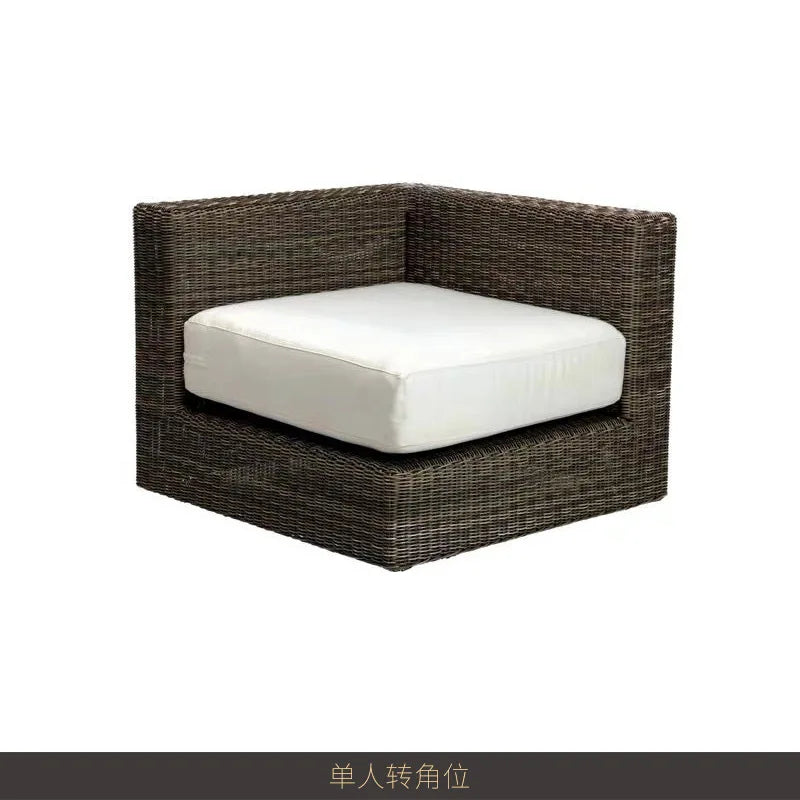 Outdoor rattan sofa combination waterproof and sun protection outdoor leisure courtyard villa balcony terrace sunroom