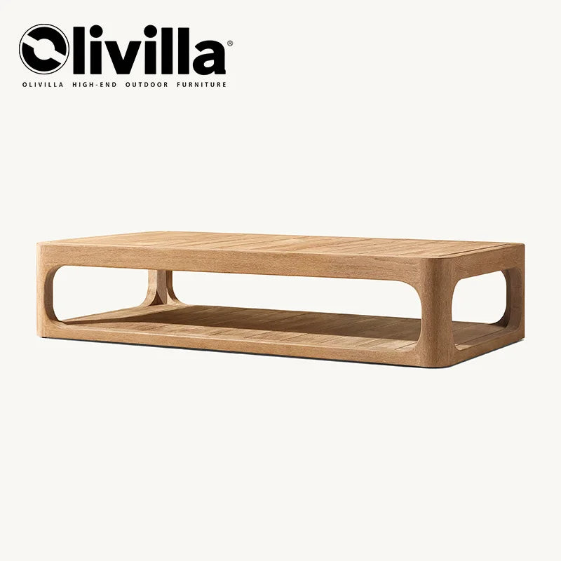 Leisure Open-air Courtyard Sofa Teak Villa Homestay Hotel Modern Outdoor Furniture Combination Waterproof Garden Wooden Sofa Set