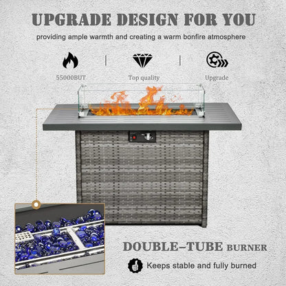 5 Pieces Modern Aluminum Patio Furniture