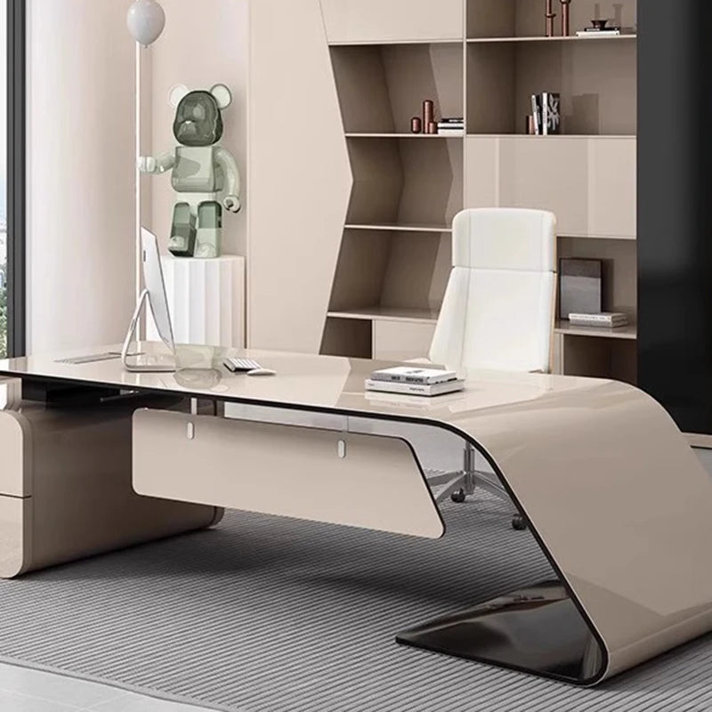 Luxury Home Office Desk Computer Gaming Shelves Folding Large Office Desk Executive Reception Mesas Escritorio Trendy Furniture