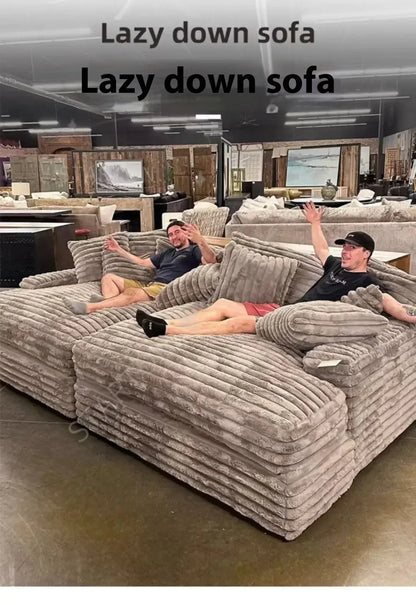 Thick Corduroy Cloud Living Room Sofa Customizable Sofa Extra Wide Suitable for Family Use Vacuum Compression Sofa Furniture