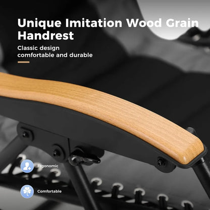 Oversized XXL Padded Zero Gravity Lawn Chair Foldable Recliner 30 Wide Seat Anti Gravity Lounge Chair Outdoor Camp