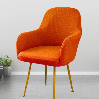 Dining Chair Cover Stretch Wedding Chair Protector Elastic Chair Cover Non-fading Solid Color Slipcover Soft Wear for Curved
