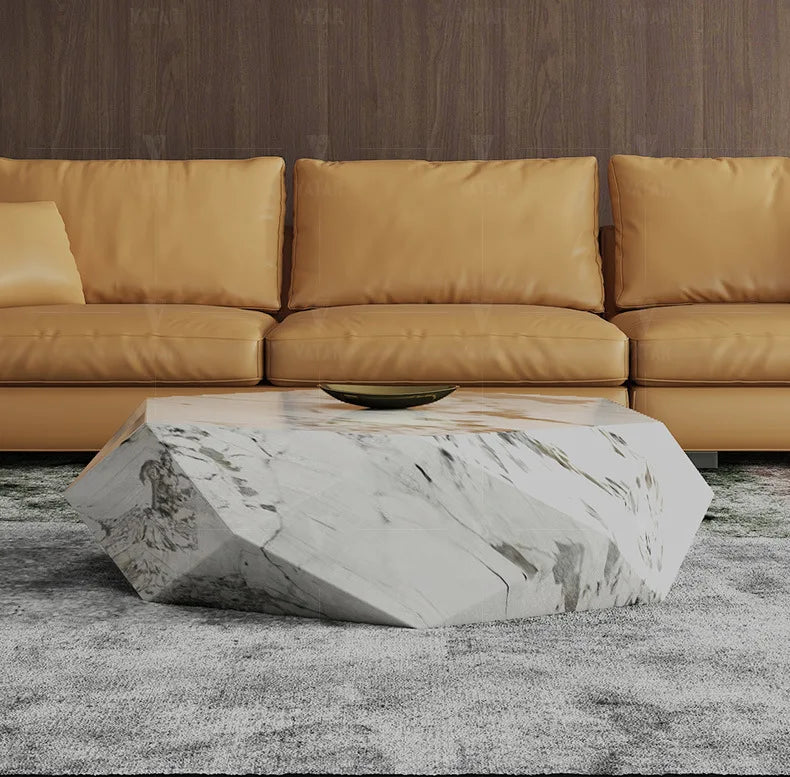 Living room creative water chestnut rock slab coffee table luxury tea table Nordic modern simple diamond rock slab coffee table