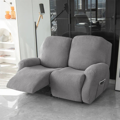 1/2/3 Seater Recliner Sofa Cover Jacquard Solid Color Stretch Couch Coushion Solid Color Sofa Slipcover for Living Room Home