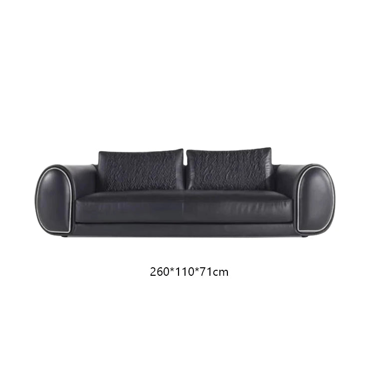 High-Quality Custom Luxury Leather Sofa Set for Living Room with Oak Legs Fabric & Sponge Customization