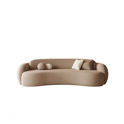Curved Sofa Small Apartment Special-shaped Brown Bed And Breakfast Beauty Salon Clothing Store Office Rest Area Reception