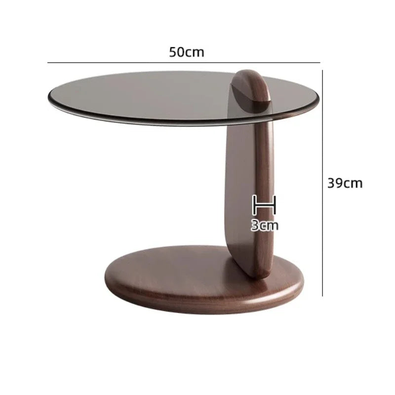 Table à thé, salon, petite maison, style italien, table à thé simple et moderne, table à thé créative en verre à combinaison circulaire