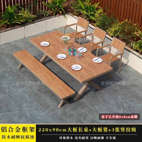 Courtyard table and chair outdoor balcony waterproof and sunscreen garden outdoor leisure table and chair combination