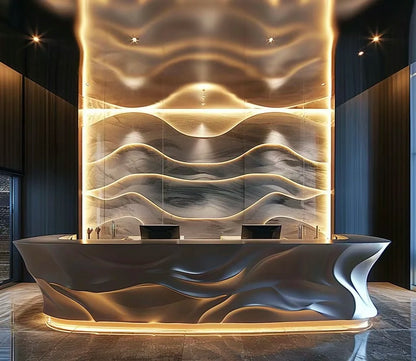 Painting front desk FRP reception desk Special-shaped creative service Bar counter Company information desk customization