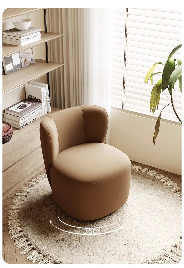 Nordic light luxury single balcony sofa simple leisure chair rotatable fabric bedroom dressing stool