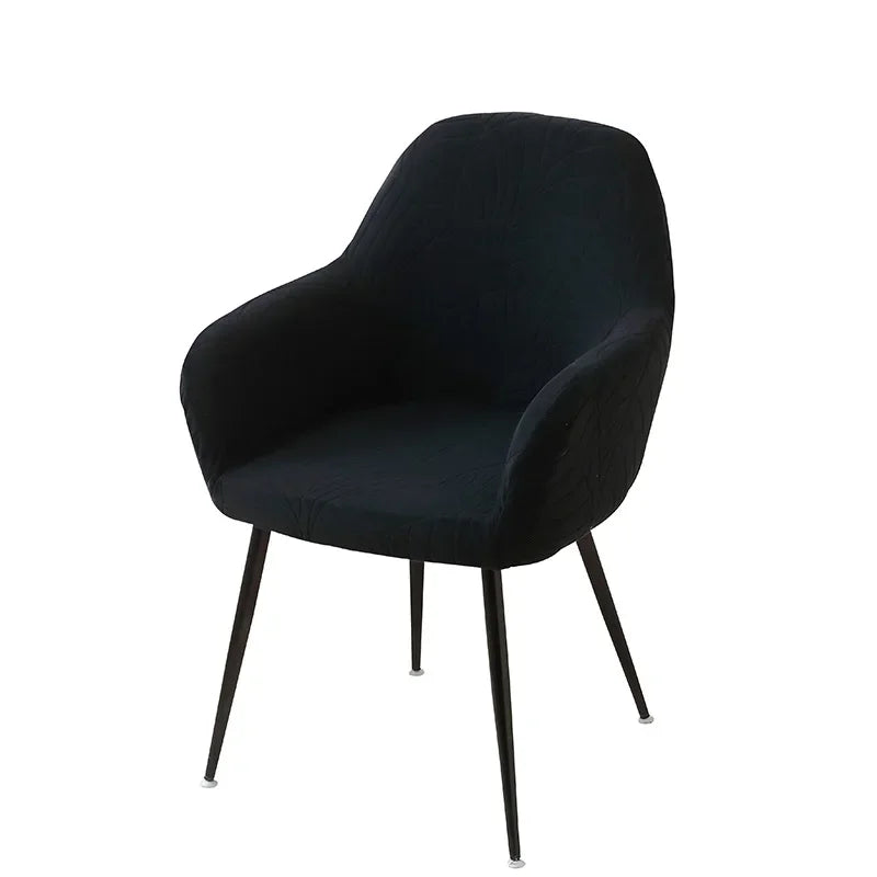 1/4pcs High Arm Chair Cover Elastic Dining Armchair Slipcover Leaf Jacquard Seat Covers for Home Wedding Fundas Para Sillas