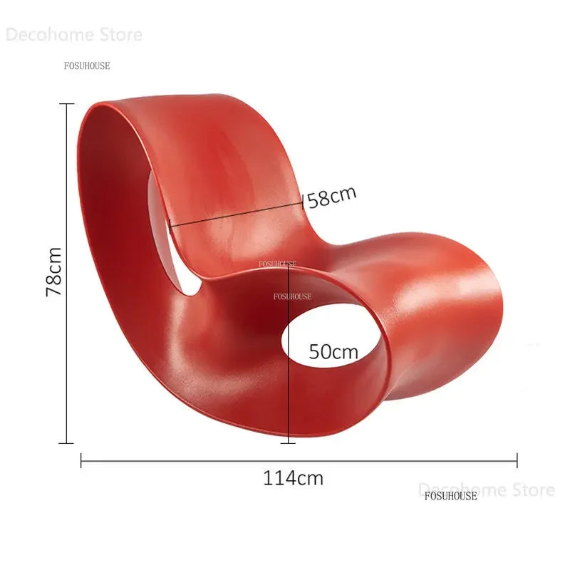 European Plastic Living Room Chairs Creative Rocking Chair Living Room Furniture Lazy Single Sofa Chair Designer Lounge Chair