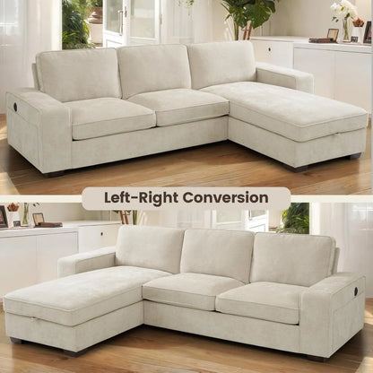 102" Convertible Sectional Sofa Couch with Chaise Storage, Modern L-Shaped Reversible Design, Comfortable Chenille Fabric