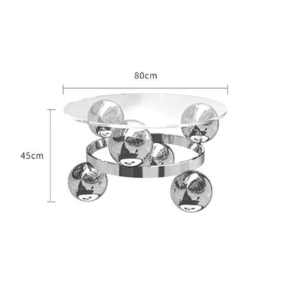 JJJJLight Luxury Minimalist Clothing Store Mirror Stainless Steel Coffee Table Stool Chair