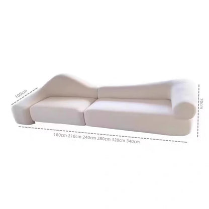 Simple modern special-shaped living room sofa Italian Baxtier designer high-end lamb wool fabric straight-row sofa