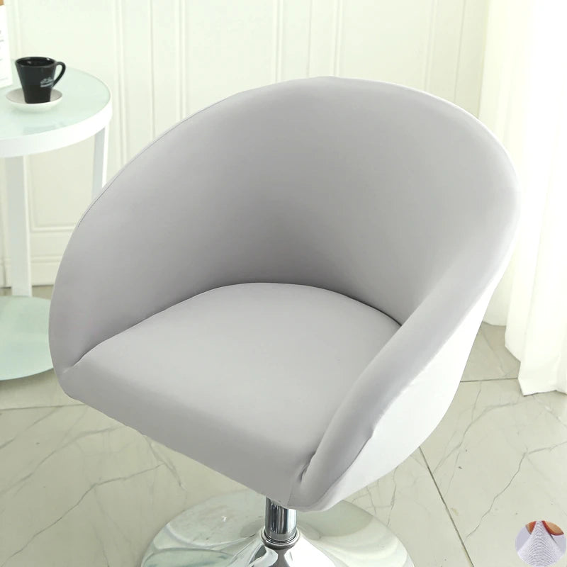 Universal Curved Chair Cover Short Back Printed Arc Armchair Covers Dining Chair Covers Home Spandex Elastic Dustproof Cover