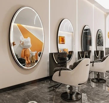 Modern Style Large Gold Styling Barber Wall Mounted Salon Furniture Hairdressing Led Makeup Beauty Salon Mirror