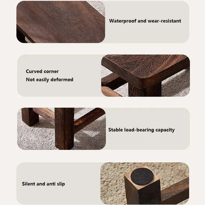 Adult Solid Wood Stool for Daily Use Shoe Changing Step Stool for Kitchen Bathroom Living Room Wooden Household Furniture