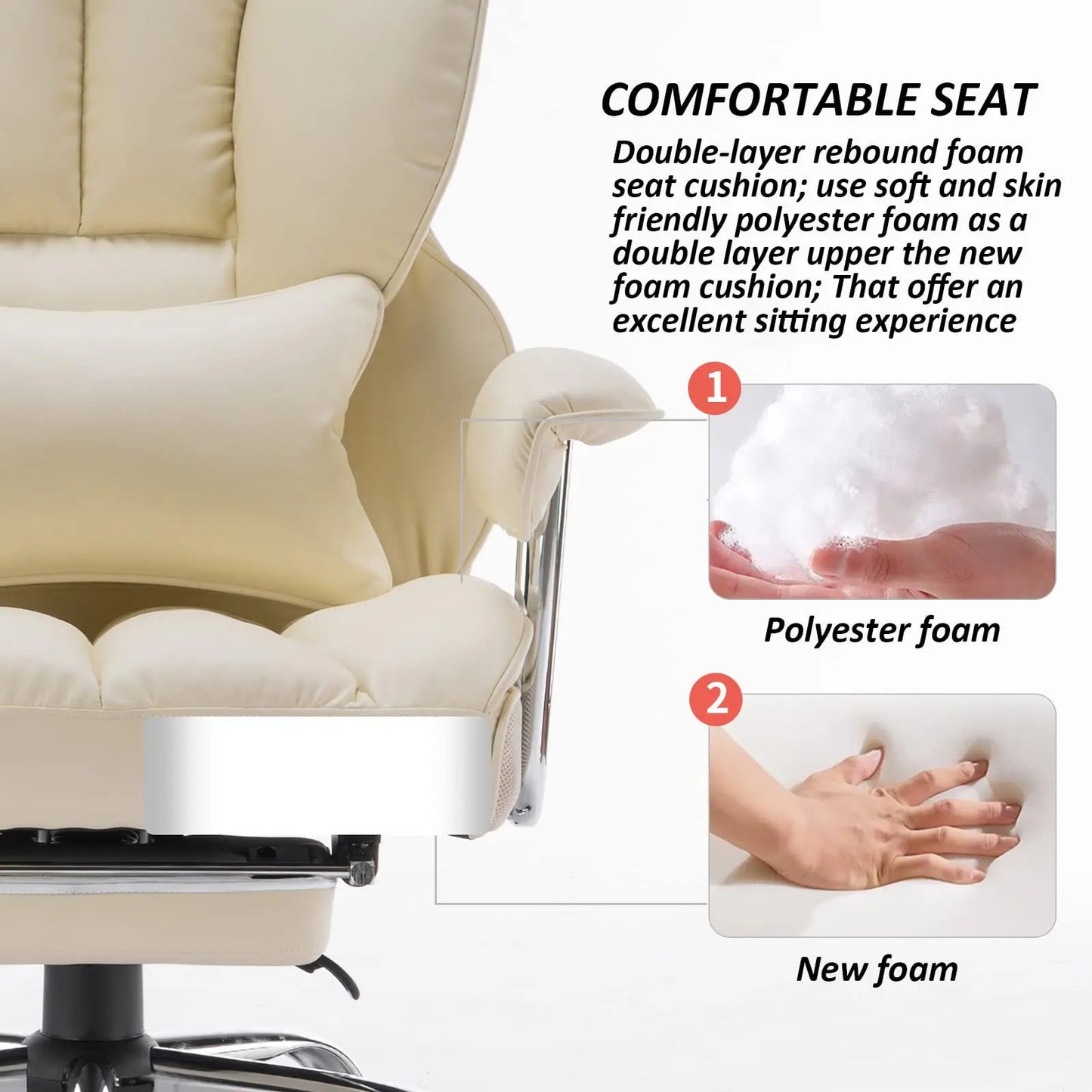 Swivel Chair Ergonomic Office Desk Chair With Lumbar Support Rolling Home Office Computer Room Seating Sillas Escritorio Luxury