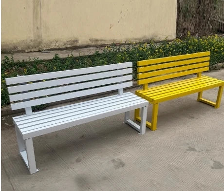 Banc en acier inoxydable au Design moderne, pour parcs de jardin de luxe en plein air et patios d'hôtel, sièges métalliques résistants au soleil et imperméables