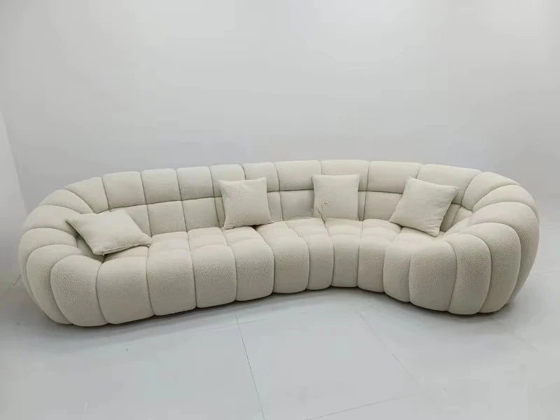 Modern White Velvet Swivel Lazy Sofa Chair New Design Pumpkin Lounge Ottoman Living Room Furniture Set for Hotels