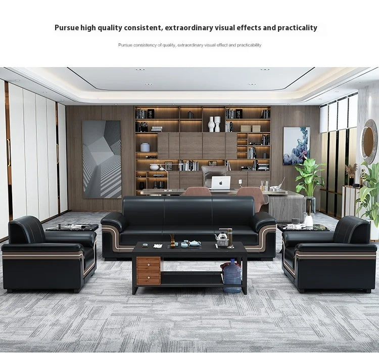 Simple Business Office Sofa Set Coffee Table Modern Luxury Reception Furniture for Three-Person Meetings Meeting Room Furniture