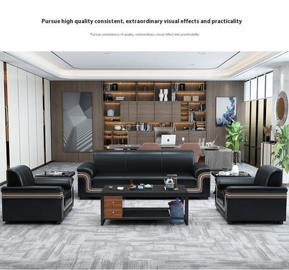 Simple Business Office Sofa Set Coffee Table Modern Luxury Reception Furniture for Three-Person Meetings Meeting Room Furniture