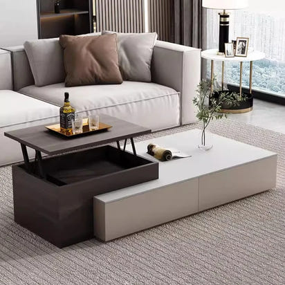 lifting Telescoping lounge coffee table living room Lift top Design Luxury Side Table Storage Tavolino Soggiorno Furniture