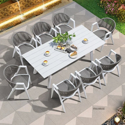 Waterproof and Sun-proof Garden Outdoor Chairs Leisure Outdoor Furniture Aluminum Alloy Chair Modern Patio Balcony Table Chairs