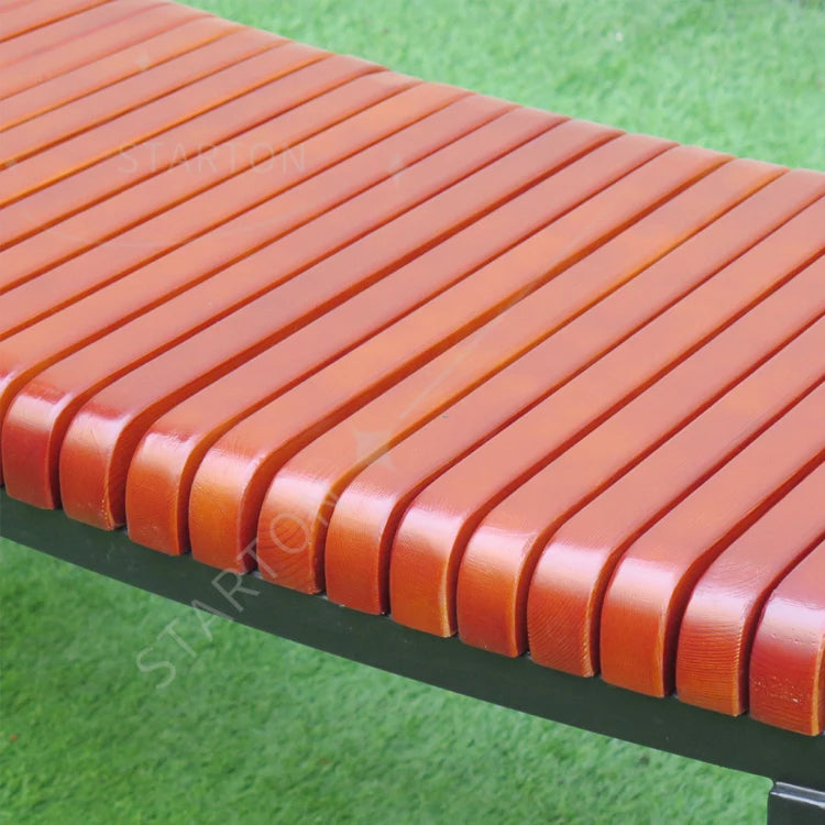Mode belle chaise longue banc de parc public centre commercial banc en bois