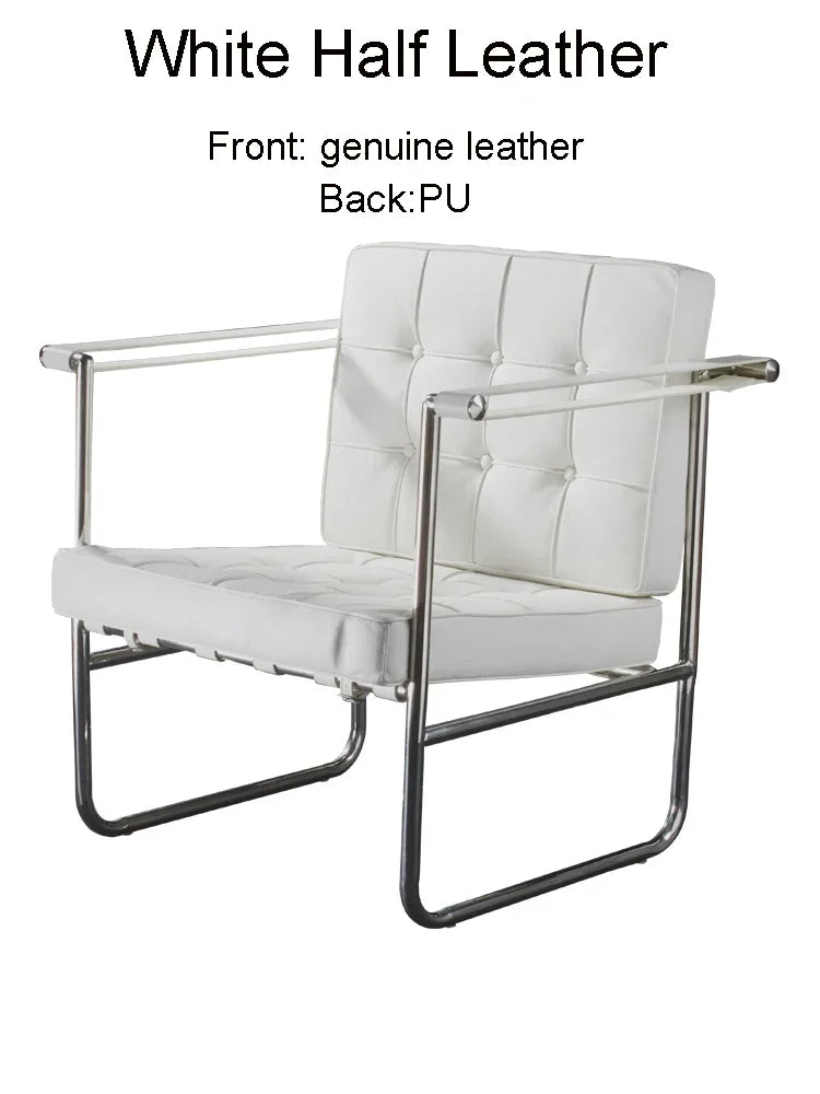 HE 113 Lounge Hans Singe Sofa Chair Leisure Chair Stainless Steel Leather PU for Living Room
