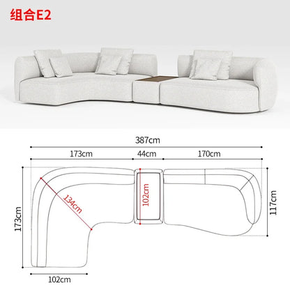 P32 Minimalist sofa large apartment living room special-shaped corner fabric, modular combination sofa