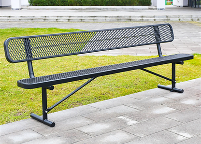 Outdoor Public Park 2 Person Steel Commercial Bench Seating Outside Garden Out Door Patio Rustic Metal Seat Bench with Back