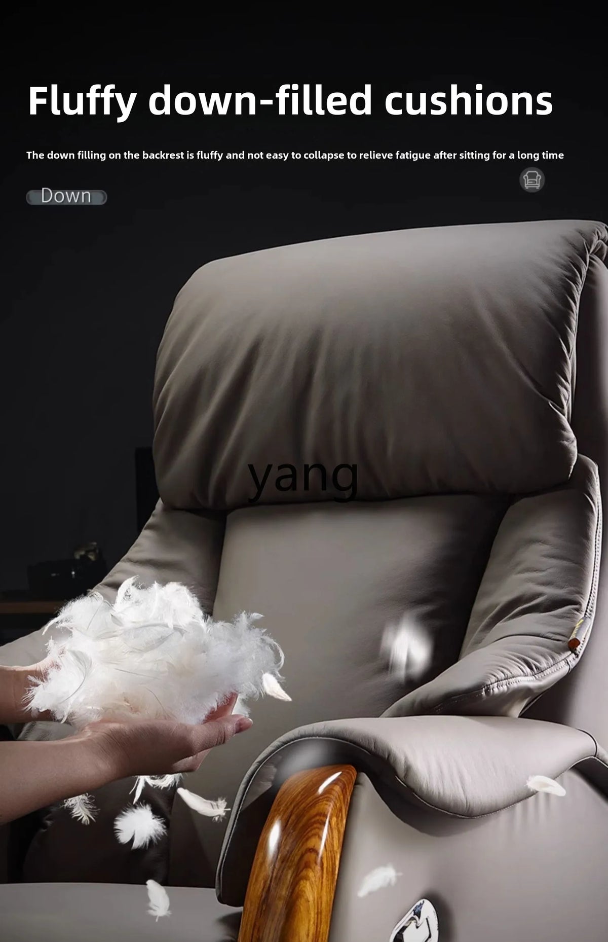 LTT electric reclining leather home comfortable swivel chair light luxury business office high-end seat chair