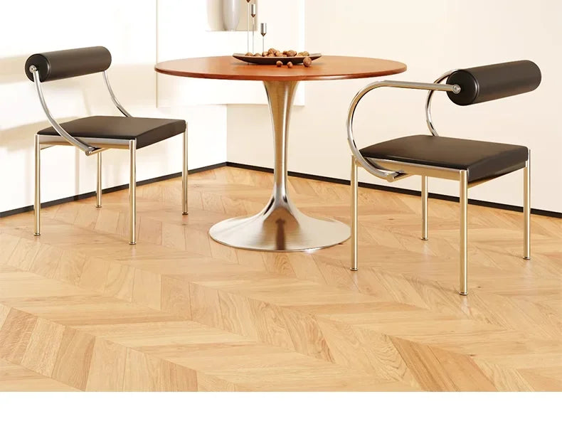 Art Design Simple Dining Chair, Retro Style, Stainless Steel Internet Celebrity Makeup Chair, Living Room Shop Decoration Chair