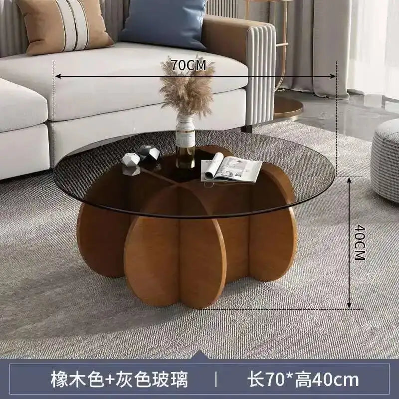 Table basse ronde en verre trempé résistant aux hautes températures, style luxe léger et créatif, stable, pour salon et maison