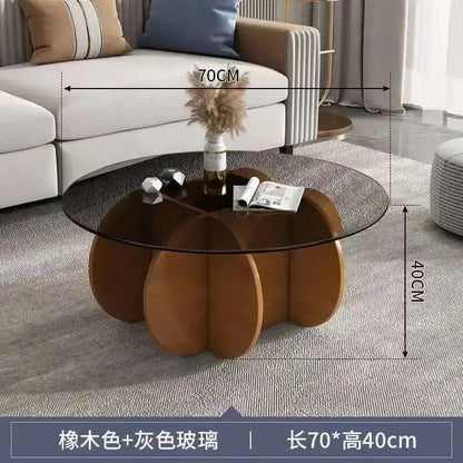 Table basse ronde en verre trempé résistant aux hautes températures, style luxe léger et créatif, stable, pour salon et maison