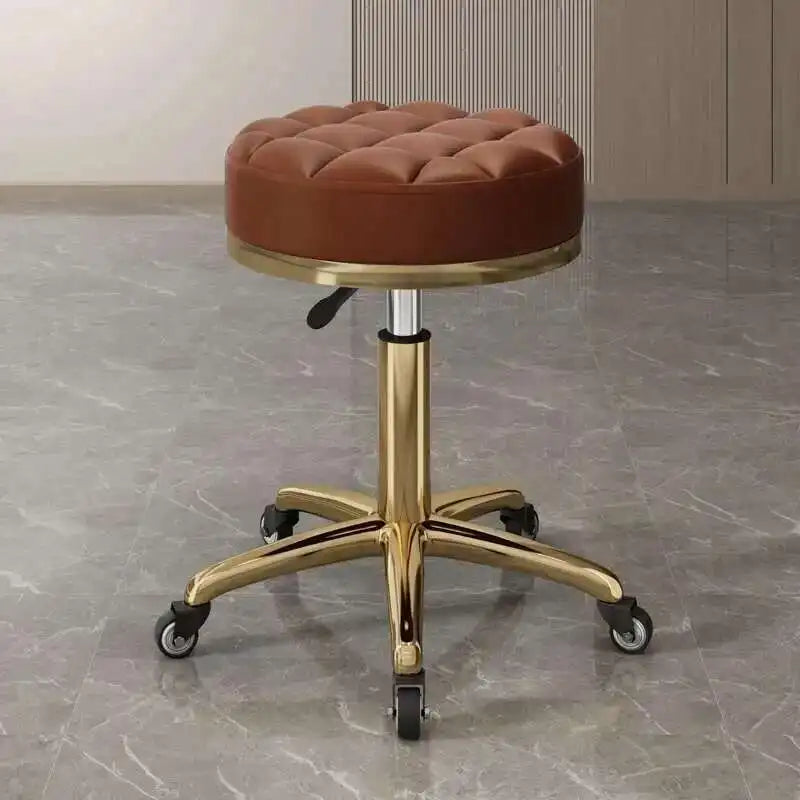 Barber Nail Salon Chair Swivel Wheels Rotating Salon Hair Stylist Barbershop Equipment Furniture Professional Rolling Silla
