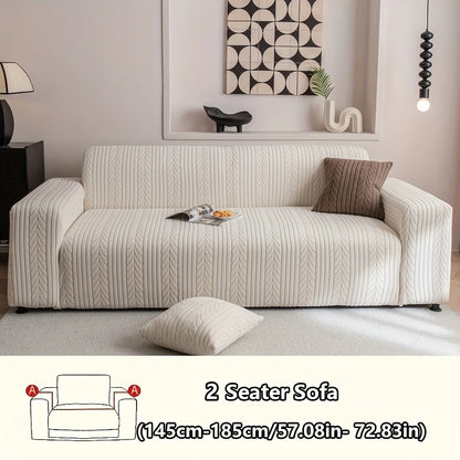 Washable Sofa Cover, Elastic 1pc Striped Sofa Cover | Anti-Scratch & Non-Slip Couch Protector for All Seasons