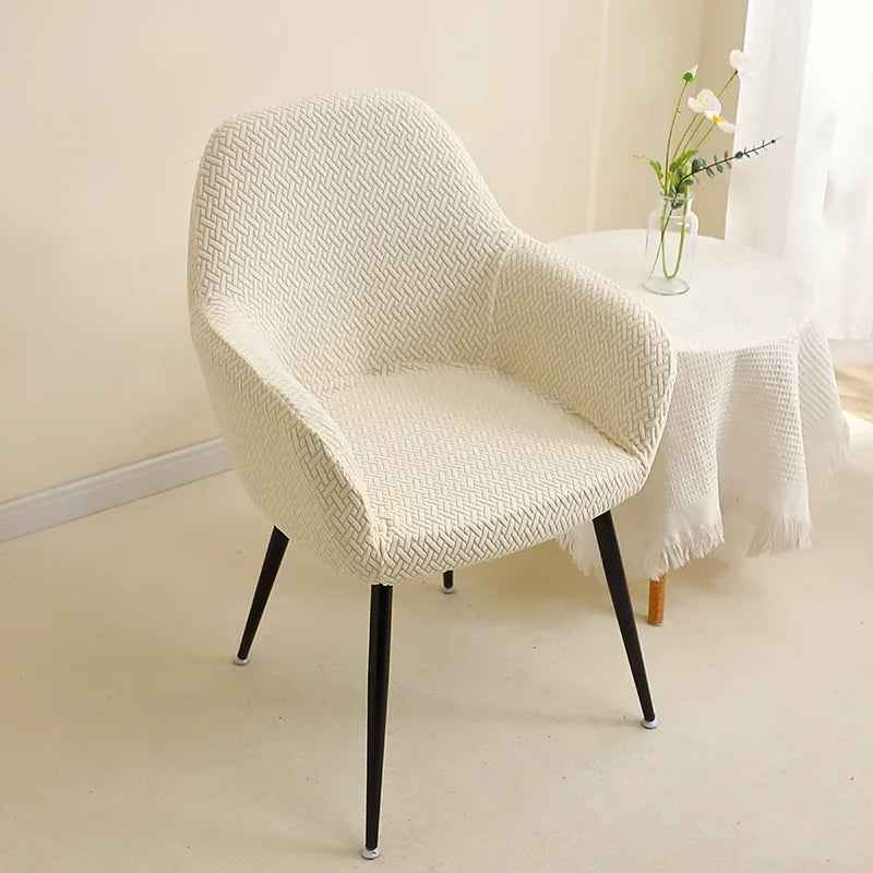 1/2pcs Jacquard Chair Covers High Arm Dining Chair Cover Elastic Chair Seat Slipcover Protector for Wedding Living Room Home